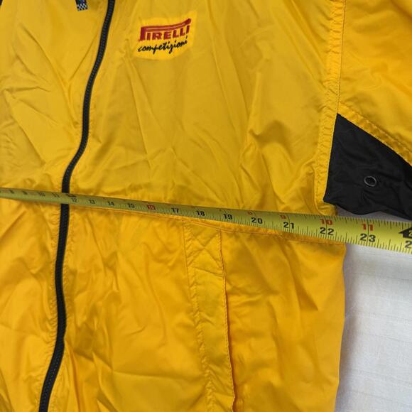 Vtg Pirelli Competizioni Racing Windbreaker Jacket L Yellow/Black Dunbrooke - Picture 5 of 10